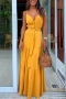 s-3xl stretch plus-size sling 5 colors button maxi dress(with belt)_White_Red_Blue_Yellow