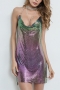 xs-l non-stretch sequins rhinestone backless slit sexy hot mini dress_Purple