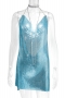 xs-l non-stretch 4 colors sequins rhinestone slit sexy hot mini dress_Sky Blue