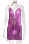 xs-l non-stretch 4 colors sequins rhinestone slit sexy hot mini dress_Sky Blue_Magenta