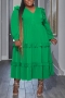 l-4xl plus size non-stretch 6 colors solid color ruffle loose casual midi dress_Black_Dark Green_Red_Beige_Blue_Green