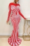 plus size stretch 4 colors mesh rhinestone sexy maxi dress_Black_White_Red