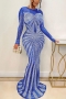 plus size stretch 4 colors mesh rhinestone sexy maxi dress_Black_White_Red_Blue