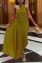 plus size slight stretch orange one-shoulder hollow pleated stylish maxi dress_Black_White_Purple_Dark Purple_Dark Green