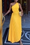 plus size slight stretch orange one-shoulder hollow pleated stylish maxi dress_Black_White_Purple_Dark Purple_Dark Green_Red_Rose Red_Blue_Orange_Yellow
