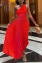 plus size slight stretch orange one-shoulder hollow pleated stylish maxi dress_Black_White_Purple_Dark Purple_Dark Green_Red