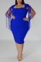 plus size slight stretch solid zip-up tassel slit padded stylish midi dress_Black_Dark Green_Red_Blue