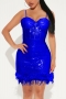 plus size slight stretch zip-up slim fuzzy sequins sling sexy mini dress_Black_Dark Green_Red_Rose Red_Sea Blue