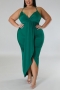 plus size slight stretch 9-colors solid color sling irregular sexy maxi dress_Black_White_Red_Sky Blue_Blue_Magenta_Darkviolet_Green