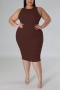 l-4xl plus size sexy slight stretch 5 colors orange slim sleeveless midi dress_Black_Red_Orange_Blue_Brown