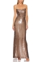 sexy elegant slight stretch sequin backless tied slit high quality maxi dress_Light Purple_Brown