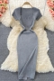 sexy stretch 9 colors ribbed knit solid color square neck slim midi dress_Black_White_Gray