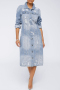plus size casual slight stretch denim button midi dress_Sky Blue
