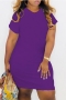 s-5xl plus size sexy simple 4 colors solid color slim mini dress_Black_Blue_Purple
