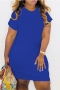 s-5xl plus size sexy simple 4 colors solid color slim mini dress_Black_Blue