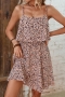 stylish 4 colors batch printing non-stretch sling mini dress_Gray_Red_Brown_Multicolor