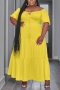 casual plus size non-stretch solid color drawstring zip-up loose maxi dress_Black_Magenta_Yellow