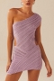 sexy slight stretch hollow one shoulder knit slim mini dress_Black_White_Orange_Green_Sky Blue_Light Purple