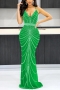 sexy plus-size stretch rhinestone sling slim maxi dress aa015805_Black_Red_Magenta_Green
