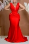 sexy plus-size stretch zip-up shirring maxi dress_Black_White_Red