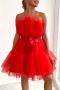 sexy plus size slight stretch double-layer mesh stitching tube design mini dress_Black_White_Pink_Red