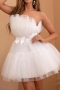 sexy plus size slight stretch double-layer mesh stitching tube design mini dress_Black_White