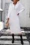 casual slight stretch knitted 7 colors long sleeve midi dress(without belt)_Black_White