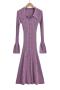 sexy high stretch ribbed knit lapel button slim maxi dress size run small_Black_Dark Gray_Green_Purple