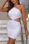 sexy non-stretch 7 colors solid sling sequins slim backless mini dress_Black_White