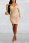 sexy plus-size stretch mesh rhinestone shoulder pads mini dress(with panties)_Black_White_Red_Blue_Beige