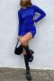 sexy slight stretch 7 colors solid color crew neck hollow slim mini dress_Black_White_Magenta_Orange_Green_Sky Blue_Dark Blue