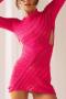 sexy slight stretch 7 colors solid color crew neck hollow slim mini dress_Black_White_Magenta