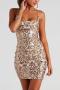 sexy slight stretch sequin decor slim backless lace-up mini dress_Black_Rose Red_Sky Blue_Blue_Gold