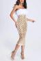 sexy plus size non-stretch strapless sequins zip-up slit fuzzy lining midi dress_Black_Gold