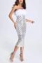sexy plus size non-stretch strapless sequins zip-up slit fuzzy lining midi dress_Black_Gold_Silver