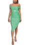 sexy plus size slight stretch 14 colors sequin decor off shoulder midi dress_Black_Gray_Pink_Red_Rose Red_Magenta_Light Green