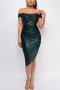 sexy plus size slight stretch 14 colors sequin decor off shoulder midi dress_Black_Gray_Pink_Red_Rose Red_Magenta_Light Green_Dark Green