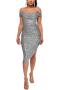 sexy plus size slight stretch 14 colors sequin decor off shoulder midi dress_Black_Gray