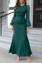 elegant slight stretch sequins tassel long sleeve mermaid maxi dress_Black_Red_Dark Green