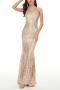 elegant plus size non-stretch sequins beaded maxi mermaid evening dress_Black_Rose Red_Dark Green_Beige