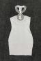 sexy slight stretch rhinestone decor halter-neck hollow slim mini dress_Black_White