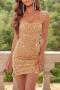 sexy slight stretch tight backless sequins zip-up mini dress_Gray_Pink_Light Pink_Magenta_Blue_Gold