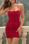 sexy slight stretch tight backless sequins zip-up mini dress_Gray_Pink_Light Pink_Magenta