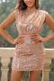 sexy slight stretch solid sequins hollow backless tight mini dress_Black_Red_Dark Blue_Rose gold