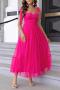 elegant non-stretch sling polka dot print maxi dress_Black_Pink_Light Pink_Red_Magenta