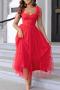 elegant non-stretch sling polka dot print maxi dress_Black_Pink_Light Pink_Red
