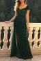 elegant slight stretch solid color with high slits maxi dress_Black_Red_Dark Green