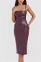 sexy slight stretch pu leather pure color backless eyelet lace-up midi dress_Black_Darkviolet