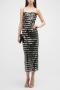 sexy slight stretch sequins sling slit with lined midi dress_Black