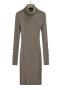 casual stylish solid color stretch high collar knitted midi dress size run small_Black_Khaki